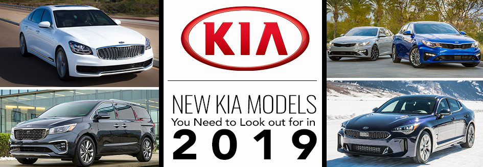 Four new Kia models including the Optima, K900, Sedona, and Stinger